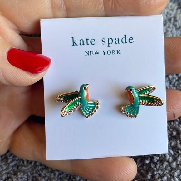 Kate Spade Hummingbird and Pearl Double Sided Earrings